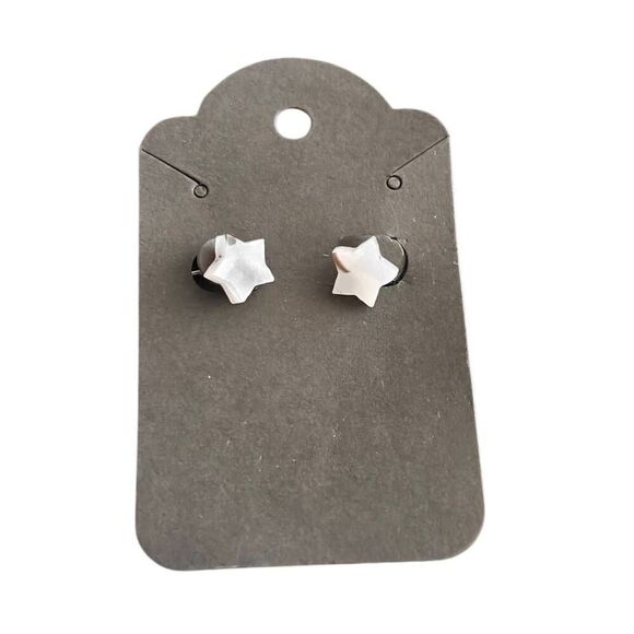 Faux Marble Star Stud Earrings - Picture 1 of 4